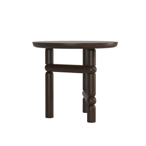 A.R.T. Furniture Verge Round End Table - Handcrafted Walnut Accent with Sculptural Design for Modern Living Spaces 337304-1960