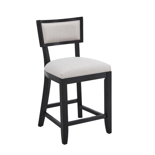 English Elm Christopher Knight Home® - 26.5" Counter Stools Set of 2 Upholstered Farmhouse Bar Stools with Curved Back, Footrest, Solid Wood Frame Beige+Black 72643.00BGECHOC
