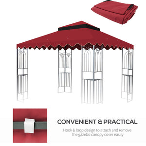 English Elm 10X10 Ft Outdoor Patio Gazebo Replacement Canopy - Stylish Double-Tier Cover For Summer Comfort W419P198352