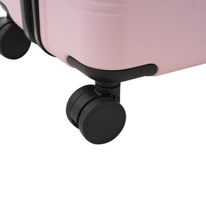 English Elm 6 Piece Hardshell Abs Travel Set with Spinner Wheels Combination Lock and Toiletry Bag Pink N732P391465H