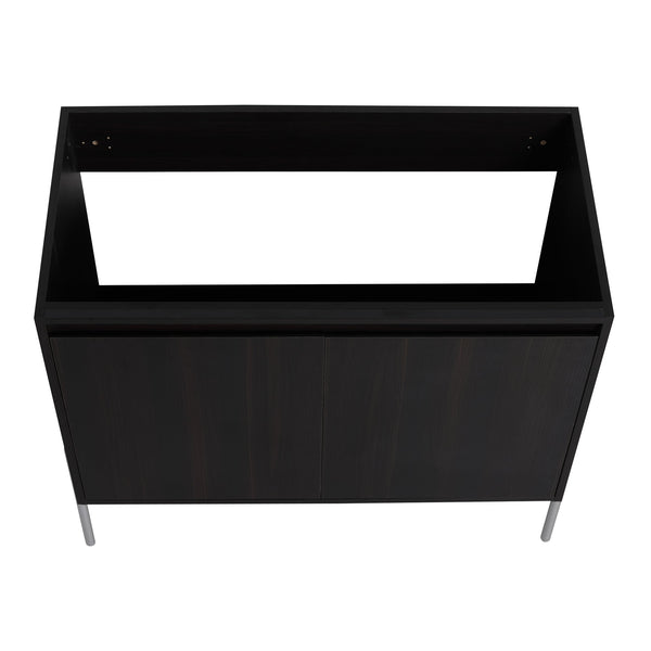 English Elm 36" Freestanding Bathroom Vanity Cabinet, Slim 37x21x6.3" Storage Console with Soft-Close Doors, KD Package Excluding Sink W1972P243177