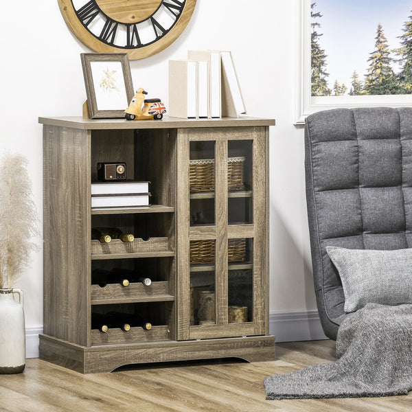 English Elm Homcom 36" Stylish Buffet Cabinet With Sliding Glass Door, Wine Storage & Modern Design For Home Use W2225P217397