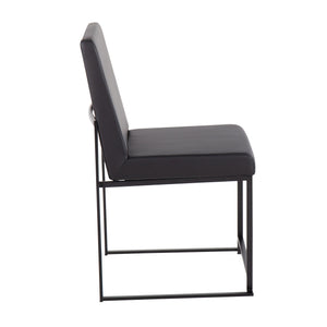 English Elm Mason Swivel Dining Chairs Faux Leather Upholstered with Steel Base Set of 2 Black B202P223548