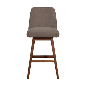English Elm Amelia Boucle Upholstered Swivel Counterstool with Rubberwood Base for Kitchen Islands B2736P464895