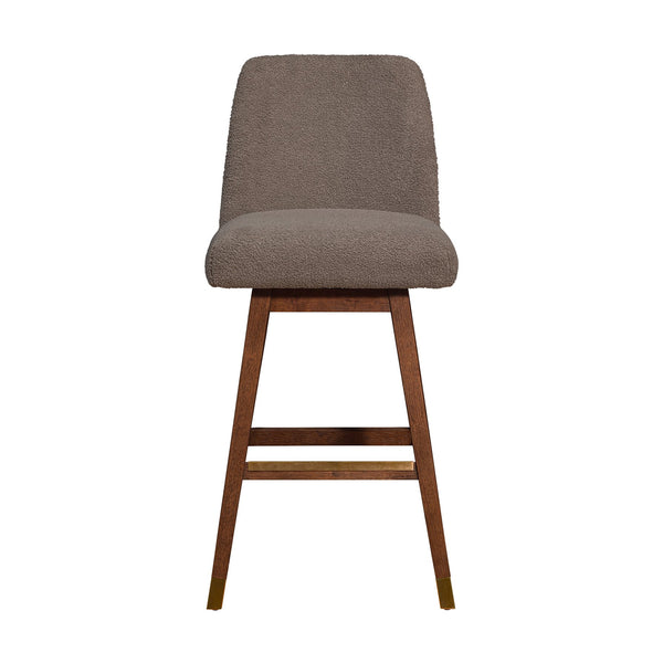 English Elm Amelia Boucle Upholstered Swivel Counterstool with Rubberwood Base for Kitchen Islands B2736P464895