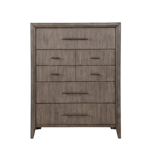 English Elm Avana Five Drawer Chest Poplar Acacia Veneer Mid Century Bedroom Storage Fully Assembled B108P468532