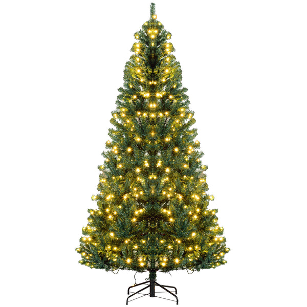 English Elm Homcom 7.5' Douglas Fir Prelit Christmas Tree With 500 Leds, Realistic Branches, Easy Setup & Storage W2225P249691