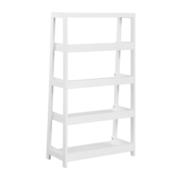 English Elm Modern Four Shelf Wooden Bookcase Vertical Storage Unit for Bedroom or Office White B011P460156