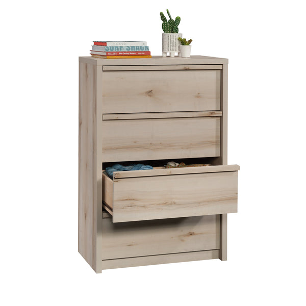 English Elm 4-Drawer Chest With Smooth-Glide Drawers - Contemporary Brown Finish For Stylish Storage Solutions B356P402814