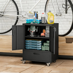 English Elm Tool Cabinet on Wheels Heavy Duty Steel Garage Workshop Organizer with Locking Casters T2398P407327