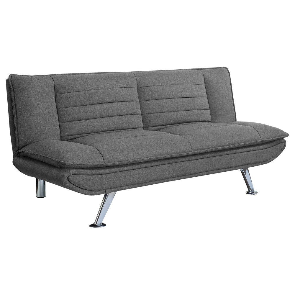 English Elm Erika Modern Grey Sofa Bed with Grid Stitching, Chrome Legs, Pillow-Top Comfort & Sturdy Build B062P357825
