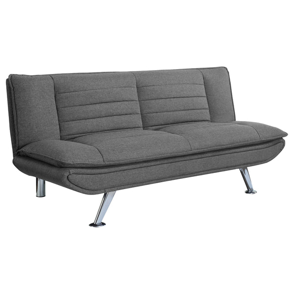 English Elm Erika Modern Grey Sofa Bed with Grid Stitching, Chrome Legs, Pillow-Top Comfort & Sturdy Build B062P357825