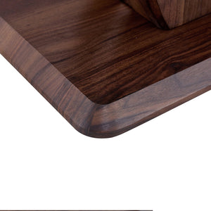 English Elm Modern Walnut MDF Rectangular Coffee Table with Dark Brown Grain Sticker, Silver Trim, Ergonomic Height W1151P230544