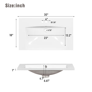English Elm [video] 60 Inch Dual Sink Bathroom Vanity with Soft Close Doors and Mdf Cabinet N729P000017K