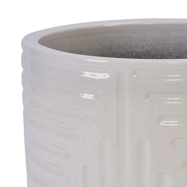 English Elm Ceramic Planter - Hand-Crafted Modern Flowerpot For Indoor & Outdoor Use In Elegant White Finish W3273P326369
