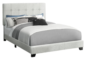 English Elm Bed, Full Size Upholstered Frame In Light Grey Boucle – Stylish, Comfortable, Easy To Assemble! B2710P287048