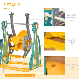 English Elm Qaba Toddler 3 in 1 Playset with Swing Slide Climber and Basketball Hoop W2225P217344