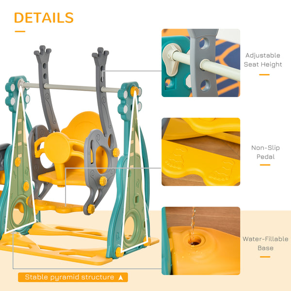 English Elm Qaba Toddler 3 in 1 Playset with Swing Slide Climber and Basketball Hoop W2225P217344