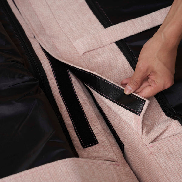 English Elm Convertible Fold-Out Double Sofa Bed with Thick Cushioning, Adjustable Backrest & Space-Saving Design Pink W244S00003