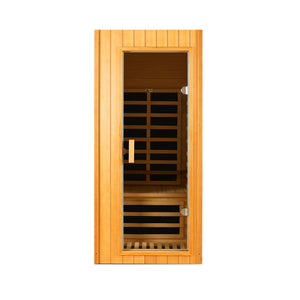 English Elm Hemlock Wood Single Person Far Infrared Sauna with Bluetooth and Lcd Controls W2611P168588