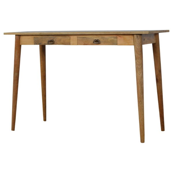 English Elm Solid Wood Nordic Writing Desk - Sustainable Mango Wood, Minimalist Design, Perfect For Home Office B182P279328-GIGA