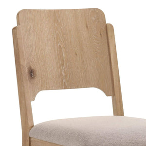 English Elm Aruk Upholstered Dining Chair Set Curved Back Tapered Wood Legs Transitional Style B056P417077