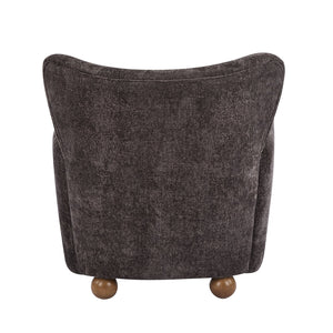 English Elm Christopher Knight Home® - Cozy Wingback Armchair with Plush Bouclé Upholstery, Solid Wood Legs, Timeless Elegant Comfort Dark Brown,Teak 32 L x 29.5 W x 26.75 H N776P293322D