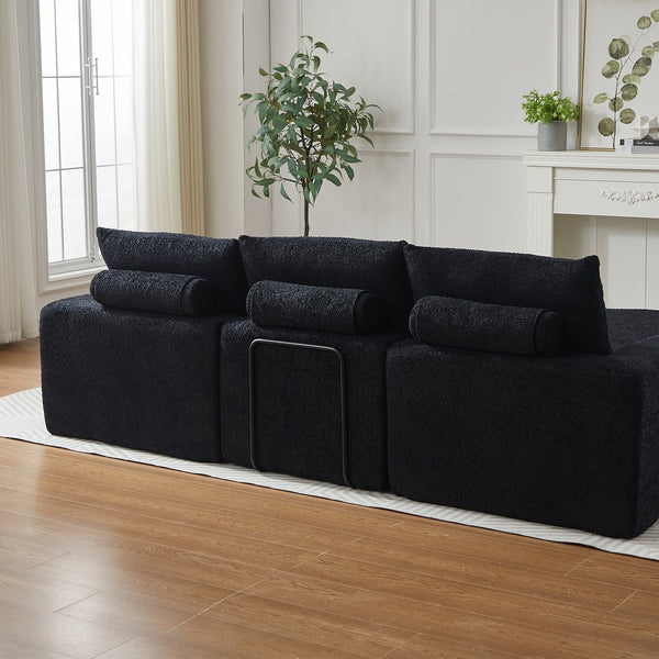 English Elm 99-Inch Chenille Cloud Curved Sectional Sofa – Elegant L-Shaped Couch With Chaise, No Assembly! W834S00478