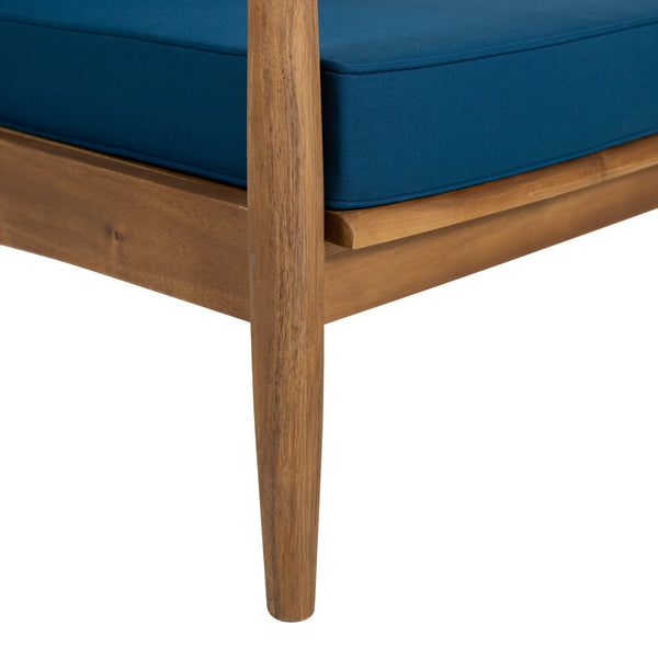 English Elm Christopher Knight Home® - Outdoor Acacia Wood Club Chair Teak with Dark Teal Cushion — Weather-Resistant, 400lb Capacity, Classic Slat Design 68624.00DT