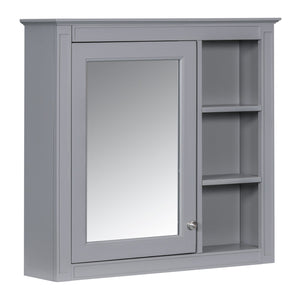English Elm 30'' Modern Bathroom Vanity Set With Mirror, Stylish Freestanding Cabinet, Ample Storage & Sink SW000127AAE-1