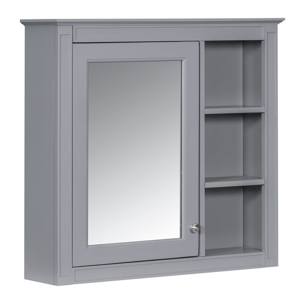 English Elm 30'' Modern Bathroom Vanity Set With Mirror, Stylish Freestanding Cabinet, Ample Storage & Sink SW000127AAE-1