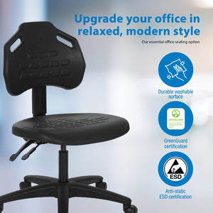OSP Home Furnishings Task Chair with Ergonomic Lumbar Support Urethane Seat Greenguard Certified for Office Use KH81303
