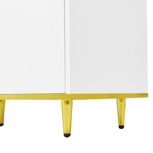 English Elm Vibe 70.9'' Modern Tv Stand For 80'' Tvs - Chic Entertainment Center With Led Lights & Ample Storage N724P284377K-GIGA