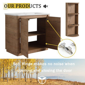 English Elm 36'' Freestanding Bathroom Vanity With Ceramic Sink, Soft-Close Doors & Stylish Storage Solutions W999S00403