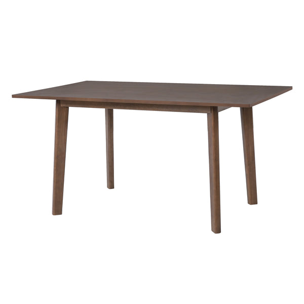 English Elm 5-piece Rectangular Rubberwood Dining Set with Linen Upholstered Chairs for Modern Kitchens Dark Walnut N752S400018D