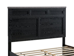 English Elm Nick King Storage Bed with Drawers Bold Headboard Faux Granite and Wood Grain Frame B078S00708