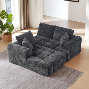 English Elm Chenille L-Shape Oversized Sofa With Luxury Comfort, Minimalist Design & No Assembly For Any Space W2339S00079