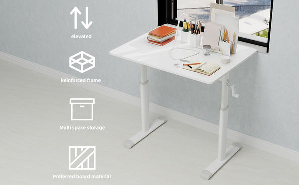 English Elm Adjustable Study Desk – Ergonomic Height-Adjustable Workstation For Kids & Adults, Compact Design W1935P338346