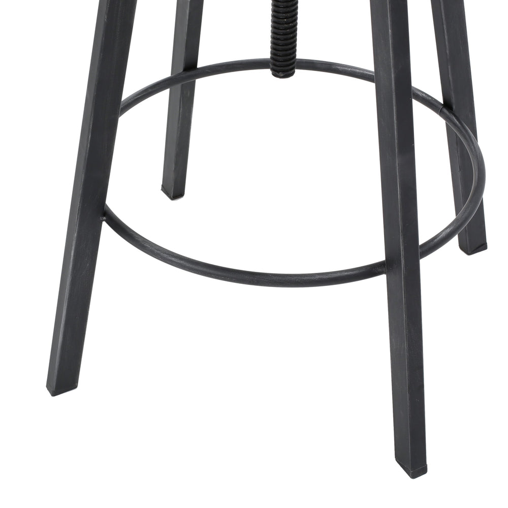 English Elm Christopher Knight Home® - METAL Rustic Barstool with Fir Wood Seat & Backrest, Adjustable 39–45" Height, Black Silver Frame 59330.00