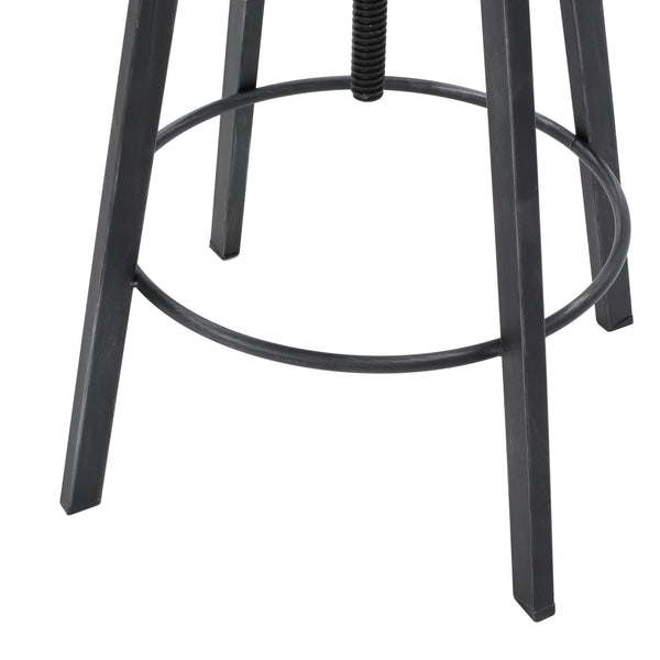 English Elm Christopher Knight Home® - METAL Rustic Barstool with Fir Wood Seat & Backrest, Adjustable 39–45" Height, Black Silver Frame 59330.00