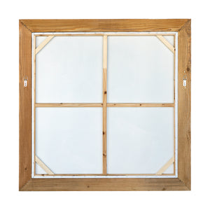 English Elm 39.4x39.4" Hand-painted Floral Canvas White Rose Art in Distressed Pine Frame W2078P481786