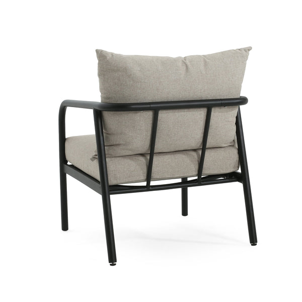 English Elm Christopher Knight Home® - Leora Weather-Resistant Round Tube Sofa Chair 2-Pack, Beige Cushions, Aluminum Frame, 400lb Capacity N775P180132B