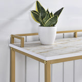 OSP Home Furnishings Brighton Console Table Mosaic/Gold