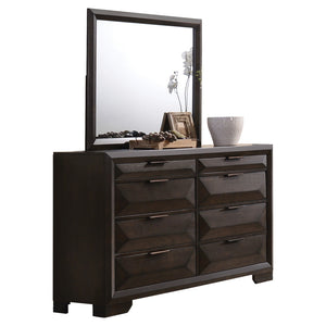 English Elm Merveille Espresso Finish Mirror with Beveled Edge Frame, Sleek Rectangular Wall Mirror for Modern Décor B2726P257385