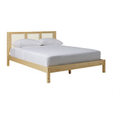 Solid Wood Rattan Paneled Platform Queen Bed Natural YASB5CNA Walker Edison