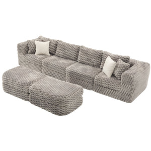 English Elm Swivel Barrel Accent Chair Chenille Tufted Round Club Seat for Living Room Lounge Grey N719S002360E