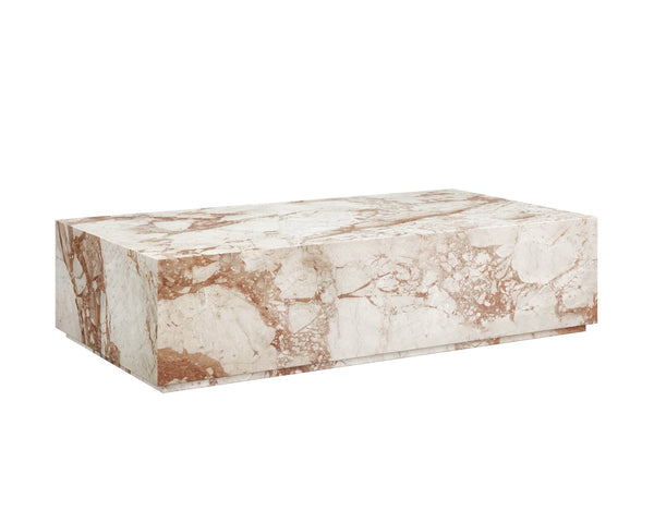 Sunpan LAROS Coffee Table - Exquisite Crema Breccia Marble, Elegant Design for Modern Living Spaces 112369