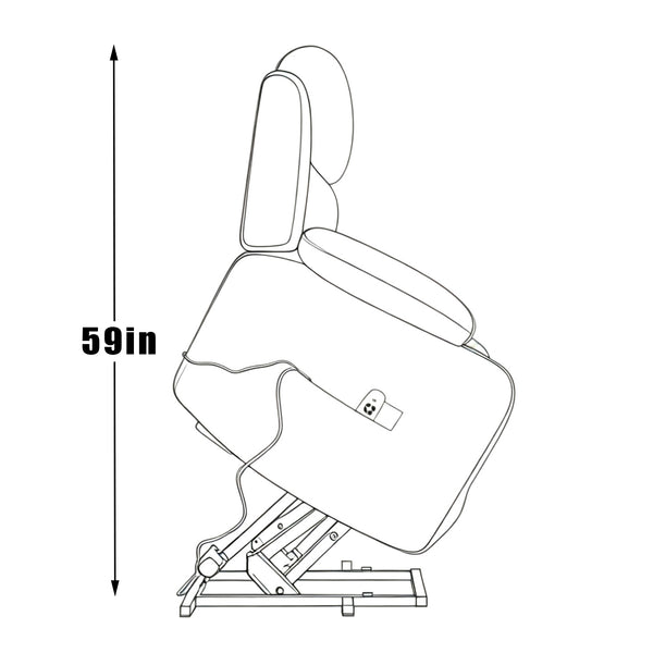 English Elm Infinite Power Lift Recliner with Massage Heat Usb Port and Cup Holders for Seniors W5029P388739