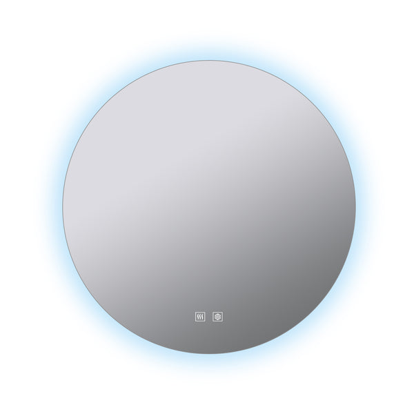 English Elm Nordica Round Backlit Led Vanity Mirror with Defogger for Modern Bathrooms B2731P478355