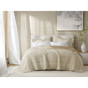 English Elm 1-piece Reversible Tencel Fill Comforter with Sculptural Weave for Full Queen Beds Linen B035P408279